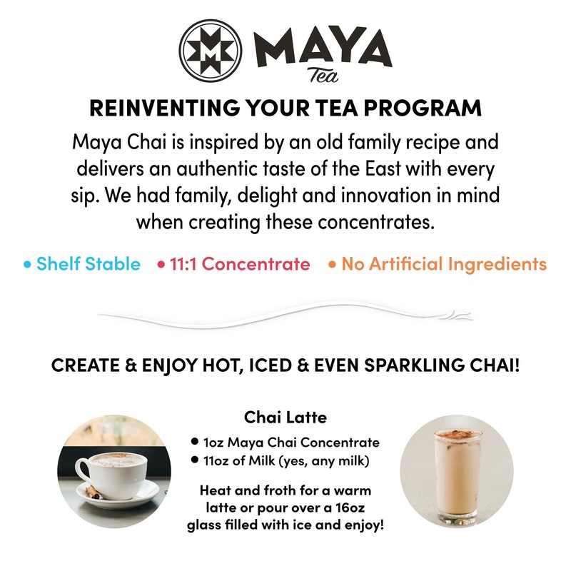 Maya Chai Tea Concentrate, Heritage Recipe, Original, 6 Fluid Ounce