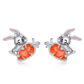 VONALA Clover/Rabbit Earrings 925 Sterling Silver Stud Earrings Jewellery Gifts for Women Girls, Sterling Silver