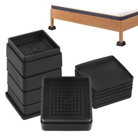 Coptiner Bedding Adjustable Furniture Risers, 2.5 cm, 5 cm, 7.5 cm, Stackable, Non-Slip, Pack of 8 Heavy Duty Bed Risers with Rubber Pads, Chair Risers, Table Raisers, Sofa Raisers up to 5000 lbs