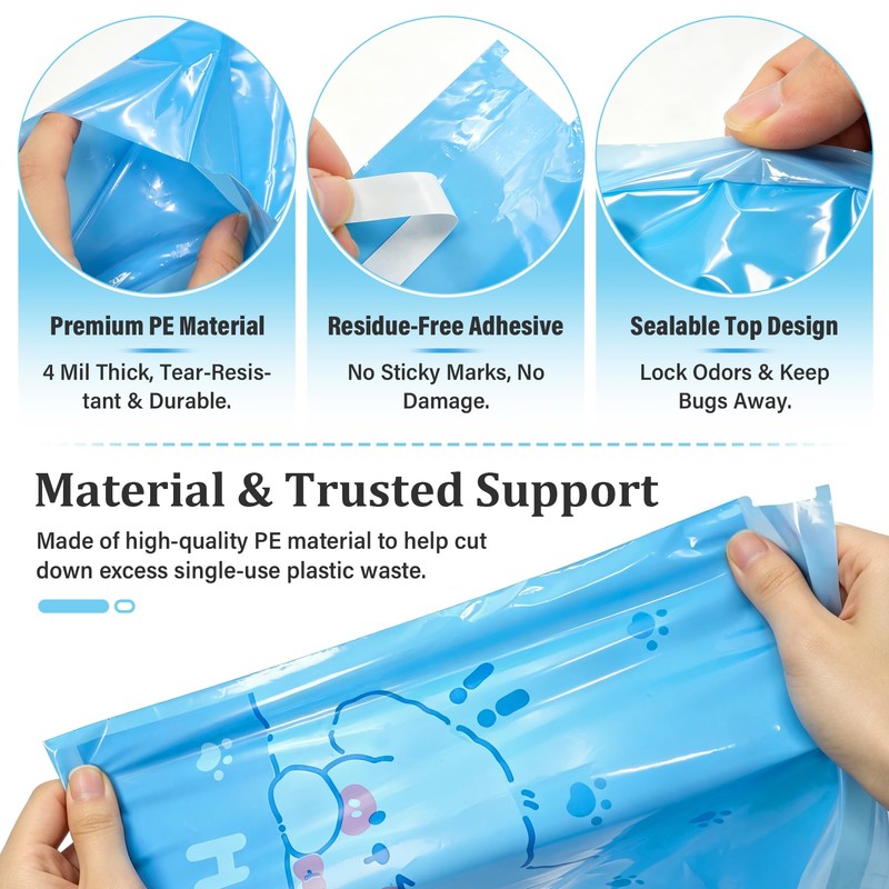 60 Pcs Car Trash Bags Easy Stick-On Disposable Portable Car