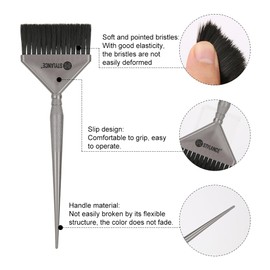 3 Pieces Hair Color Brush Kit, Balayage Tint Brush, Soft Bristles- Hair Dyeing Brushes, for Salon Hairdresser (Silver)