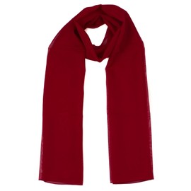 mytoptrendz® - Plain Scarf Women Classy Lightweight Chiffon Scarves Neck Scarf For Ladies Sheer Wraps (Red Deep) Scarlet