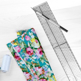 Cutting Ruler with Metal Edge 30cm Long 5cm Wide Transparent with Measuring Grid