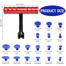 Ninnyi Car Dent Puller Kit, Dent Remover Tool for Car with T Dent Repair Puller and 18 Gasket Suction Dent Removel Kit