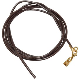 unbespielt Leather Cord Necklace for Pendant Dark Brown Men Women Lobster Clasp Gold Plated 1 m x 2 mm Shortenable