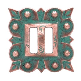 Stecksstore Slotted Square Concho Copper Patina 1-1/4" 7485-90S