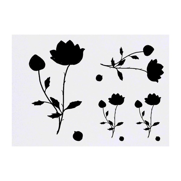 4 x 'Rose With A Bud' Temporary Tattoos - Water