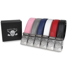 Generic Tattoo Golf Red Leather Ratchet Belt One Size Fits Most