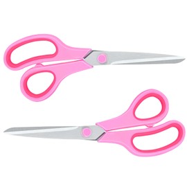 KYDIFS Pink Scissors for Office School Home Craft Sewing Fabric Supplies, 8 Inch (2 Pack)