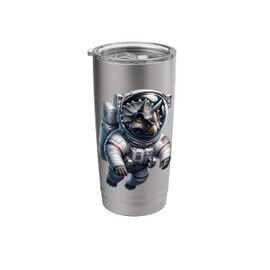 Triceratops Space Suit Floating Cute Animal Dinosaur Funny Stainless Steel Insulated Tumbler