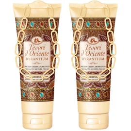Tesori d'Oriente:"Byzantium" Aromatic Shower Cream, with Black Rose and Labdanum 8.45 Fluid Ounce (250ml) Tubes (Pack of 2) [ Italian Import ]