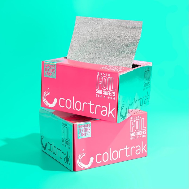 Colortrak Embossed Sheets Silver Aluminum Foil Pop-up Dispenser, 500 Pre-cut