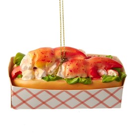 Kurt Adler Resin Lobster Roll Ornament, 3.5", New England Summer Delicacy - D4439
