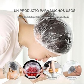 Gorro De Ducha Desechable, 100 Pcs Cofias Desechable PláStico Desechable Elastic Thick, Gorra de Duch del Pelo Impermeabilice, Se Puede Utilizar en Ho