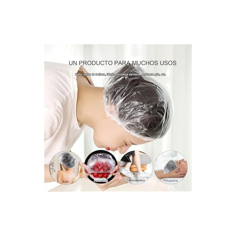 Gorro De Ducha Desechable, 100 Pcs Cofias Desechable PláStico Desechable