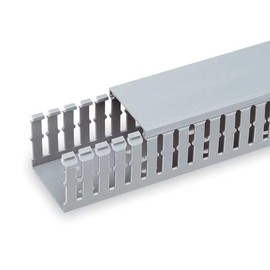 Panduit Panduct C1.5LG6-F Type C Wiring Duct Cover with Protective Film, 6 ft L x 1-3/4 in W x 0.35 in H, PVC, Light Gray