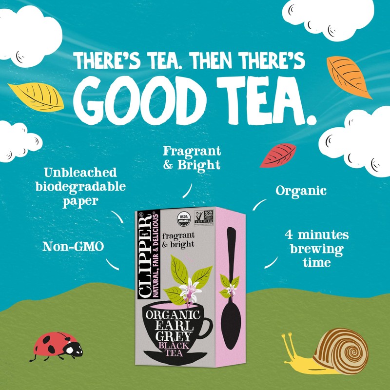 Clipper Tea, Earl Grey, Organic Tea with Citrus Begamot, Plant