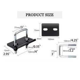 Anti-Rattle Clamp for 2" Trailer Hitches, Heavy Duty Steel with Rubber, Anti-Rust, Matte Black