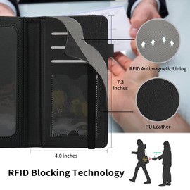 Rossy Checkbook Cover PU Leather Slim Check Book Holder Covers Wallet Case with Card Slots Duplicate Checks Card Pen Holder with RFID Blocking & Elastic Strap for Men Women, 1-37 Bible Verse Christian