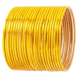 Touchstone Indian Bollywood Fashion Handcrafted Exotic Golden Flakes Fabulous Vintage Textured Colors Golden Glitters Rhinestones Designer Jewelry Bangle Bracelets In Gold Tone For Women. (Carrot, 2.62)