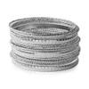 Ensoul Shiny Silver Color Multiple Textured Metal Bracelets & Bangles