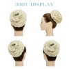 Hairro Messy Hair Bun, Bleached Blonde Fake Hair Bun Hairpiece