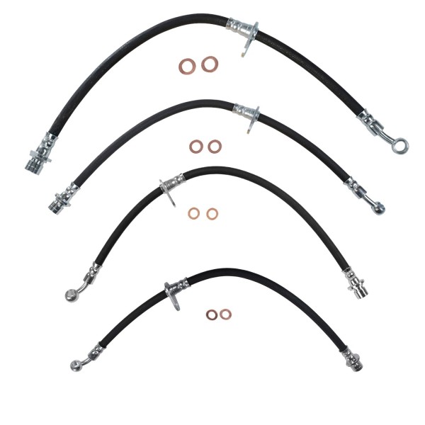Sunsong Front & Rear Left & Right Brake Hydraulic Hose