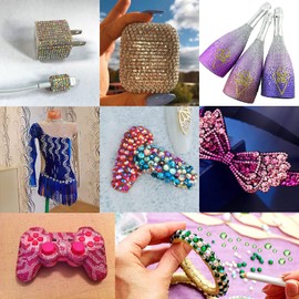 WEILUSI 1440 Pieces Green Rhinestones for Crafts, Round Beads Nail Gems Gemstones Crystals Jewels, Craft Glass Diamonds Stones Bling Rhinestones(SS8-2.4MM Crystal)