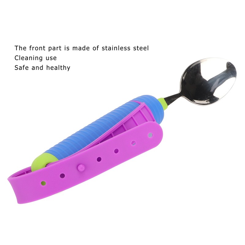 Auxiliary Spoon 360° Flexible Rotation Head Safe Practical Eating Spoon