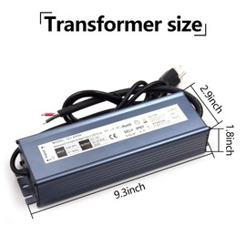 2 Pack LED Driver 12V 200W Waterproof IP67 Power Supply Transformer, 90-140V AC to 12V DC Low Voltage Output, LED Transformer with 3-Prong Plug Cable for LED Light, Computer Project, Outdoor Light