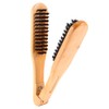 Double Brush Comb, Professional Wooden Handle Hairdressing Comb Anti Static