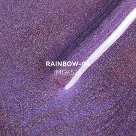 MAYCHAO 15ML Cat Eye Gel Nail Polish 1Pc Rainbow Purple Gel Polish with Magnet Soak off Holographic Magnetic Nail Polish for Nail Art Manicure Salon DIY at Home, 0.5 OZ