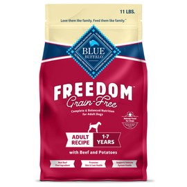 Blue Buffalo Freedom Grain-Free Dry Dog Food, Complete & Balanced Nutrition for Adult Dogs, Made in The USA with Natural Ingredients, Beef & Potatoes, 11-lb Bag