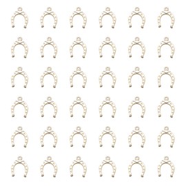 Ruwado 50 Pcs Horseshoe Charms Metal Vintage Pendants for Jewelry Making Finding Kits Necklace Bracelet Crafting Keychain Key Rings DIY Gift Idea Accessories Supplies (Gold)