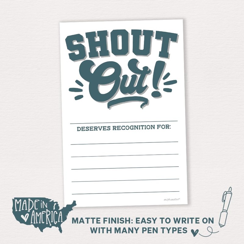 Shout Out Cards For Employees, Office Staff, and Students -