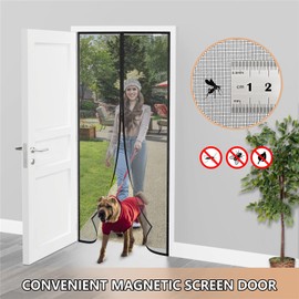 Magnetic Fly Screen Door, 95 x 200 cm, Latest Models, Fly Screen Balcony Door, No Drilling, Suitable for Balcony Doors, French Doors, Patio Doors Black