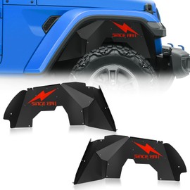 EYOUHZ Front Inner Fender Liners Compatible with 2018 2019 2020 2021 2022 2023 2024 Jeep Gladiator JT & Wrangler JL JLU, Lightning Style Mud Guards Wheel Well Liners Fender Flares Cover (2 PCS)