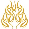 NBFU Decals Flames Motorcycle Graphics (Metallic Gold) (Set of 2)