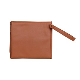 CleverMade Portable Baby Changing Pad Clutch with Wristlet - Premium Foldable Water Resistant Diaper Changing Mat with Storage Pockets for Diapers and Wipes - Brown