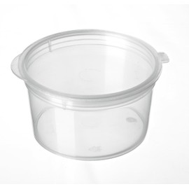 50 Pieces, Hinged Lid Clear 60ml / 2oz Portion Cups/Sauce pots for Dips, Chutney