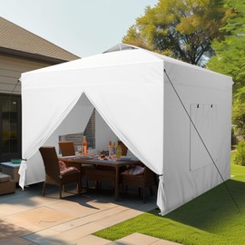 HERA'S PALACE 10x10ft Pop Up Canopy Tent Outdoor Gazebo Shelter with Removable Sidewalls and Mesh Windows, Privacy Easy Up, Waterproof, Easy Setup for Camping Party Event Four Seasons