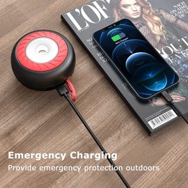 GlobaLink LED Campinglampe Faltbare Solar Camping Laterne Energienbank mit 2 Lademethoden (Solar/USB) und 3 Lichtmodi für Camping, Angeln, Notfall -inkl. Survival Armband mit Pfeife(Rot)