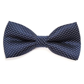 DonDon Elegant Children's Bow Tie with Adjustable Length, 9 x 4.5 cm, Shiny with Silver Dots -