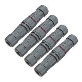 AOHUA M20 Waterproof Connector IP68 Outdoor Electrical Plug Wire to Wire for 2-pin Cables Ø 5.0-9.5mm UL Certification(Black)(4-Pack)