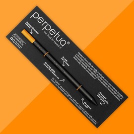 Perpetua Set of 2 Pencils Orange + Lime Green - Lapis Hb Recycled Graphite with Integrated Eraser, Ecological Pencil, Almost Infinite, Collector's Pencil for Professional and