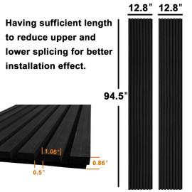 YLL YLL Wood Wall Panels Acoustic Wall Panels for Interior Wall Decoration Two 94.68" x 12.79" Wood Slat Sall Paneling 3D soundproof Wall Panels Wood Ceiling Black Oak