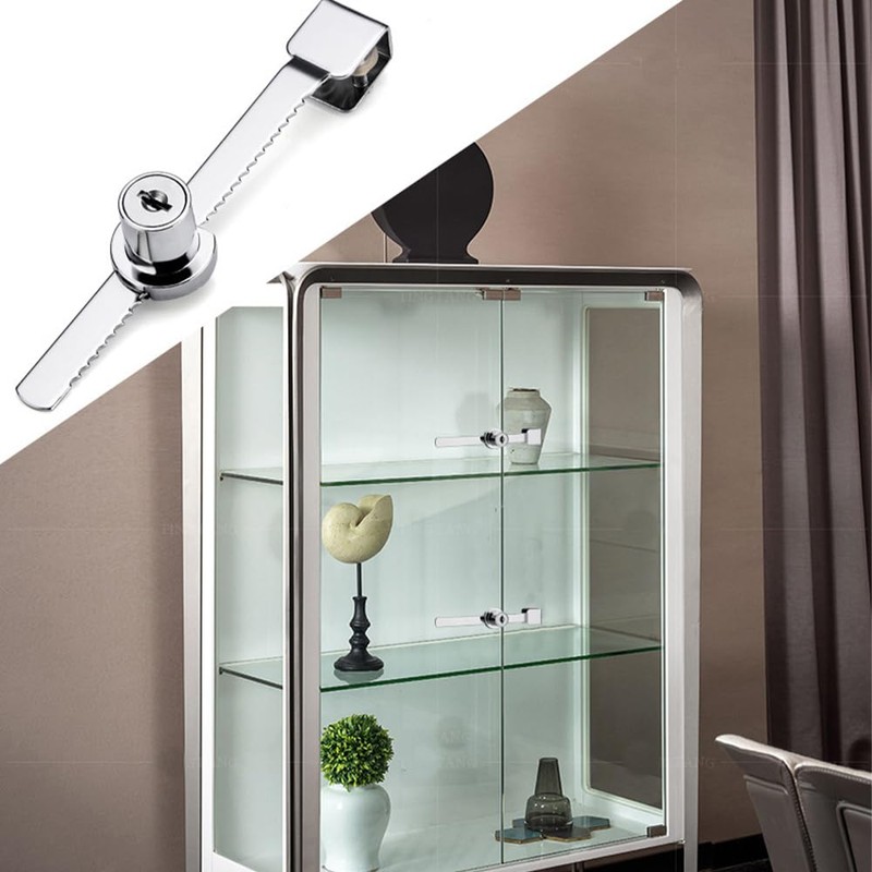 4Pcs Sliding Glass Door Ratchet Lock, Keyed Alike Showcase Display
