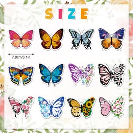 Whaline 12 Pack Butterfly Car Air Fresheners Colorful Summer Flower Butterfly Hanging Car Fresheners Cute Incense Chips Scented Ornament for Adults Daily Holiday Home Car Mirror Decor Accessories