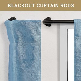 2 Pack Wrap Around Curtain Rods for Windows 84 to 144 Inches, Matte Black Curtain Rods Room Darkening Curtain Rods, 3/4 Inch Diameter Single Drapery Rod for Window