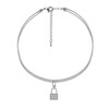 Spinningdaisy Mighty Tiny Double Line Anklet Love Lock Silver